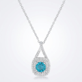 Avera Christal 1.2ct Cz Classic Necklace In Turquoise/Aqua by Avera Group