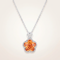 Avera Floral Cut Cubic Zirconia Pendant Necklace in Orange by Avera Group
