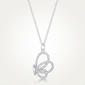 Avera Whimsical CZ Butterfly Pendant and Necklace in Sterling Silver by Avera Group