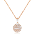 Avera Radiant CZ Disk Pendant Necklace in Pink by Avera Group