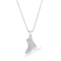 Avera Delicate .4Ct Plated Ice Skate Pendant Necklace by Avera Group