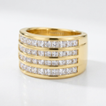 Avera Four Row Cubic Zirconia Cocktail Ring in Gold Finish by Avera Group