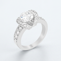 Avera Modern Minimalist Tension Set Engagement Ring in Silver by Avera Group