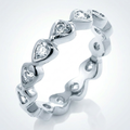 Avera Heart Eternity Ring In Polished Sterling Silver by Avera Group