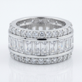 Avera Triple Row Zircon Eternity Ring in Polished Silver by Avera Group