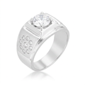 Avera Iron Man Cubic Zirconia Ring in Sterling Silver Finish by Avera Group