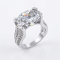 Avera Oval Triplet Cubic Zirconia Ring in Sterling Silver by Avera Group