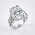 Avera Oval Triplet Cubic Zirconia Ring in Sterling Silver by Avera Group