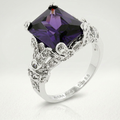 Avera Amethyst Princess Cut Statement Ring Size 5 by Avera Group