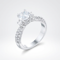 Avera Classic Pave Bridal Ring in Sterling Silver by Avera Group