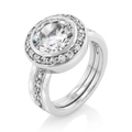 Avera Gatsby Engagement Ring In Polished Silver Finish by Avera Group