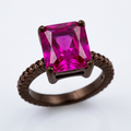 Avera Radiant Cut Engagement Ring In Dark Brown Finish by Avera Group