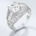 Avera Dannicka Engagement Ring In Radiant Silver Finish by Avera Group
