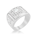 Avera Geometric Cubic Zirconia Ring in Silver Tone by Avera Group