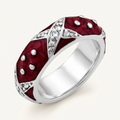 Avera Marbled Enamel Ring in Crimson Red Size 5 by Avera Group