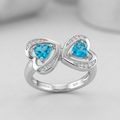 Avera Mirro Hearts Ring In Turquoise And Aqua by Avera Group