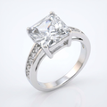 Avera Classic Princess Cut Raised Pave Engagement Ring by Avera Group