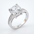 Avera Classic Princess Cut Raised Pave Engagement Ring by Avera Group