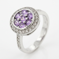 Avera Amethyst Lily Ring in Light Pastel Purple Floral Design by Avera Group