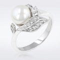 Avera Fleur Pearl Ring In Sterling Silver by Avera Group