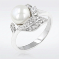 Avera Fleur Pearl Ring In Sterling Silver by Avera Group