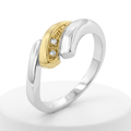 Avera Two-Tone Swirl Ring in Multi-Metal Finish by Avera Group