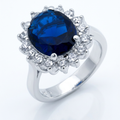 Avera Royal Ring in Dark Blue Size 5 Statement Jewelry by Avera Group