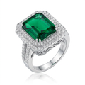 Avera Emerald Classic Cocktail Ring in Radiant Green by Avera Group