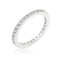 Avera Delicate Cubic Zirconia Eternity Band in Silver Tone by Avera Group
