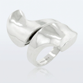 Avera Finish Abstract Statement Ring In Polished Silver by Avera Group