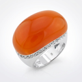 Avera Carnelian Simulated Cocktail Ring in Vibrant Orange by Avera Group