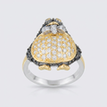 Avera Jet Cubic Zirconia Penguin Ring in Multi-Tone Finish by Avera Group