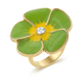 Avera Large Flower Cubic Zirconia Cocktail Ring in 14k Hamilton Gold by Avera Group