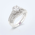 Avera Art Deco Round Cut Bridal Set in Radiant Silver by Avera Group