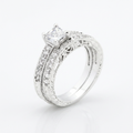 Avera Princess Cut Filigree Bridal Ring Set in Sterling Silver by Avera Group