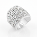 Avera Cubic Zirconia Pave Abstract Ring in Sterling Silver by Avera Group