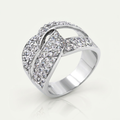 Avera Cubic Zirconia Knot Ring in Polished Silver by Avera Group