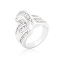 Avera Jewelry Channel Set Overlap Ring in Sterling Silver by Avera Group