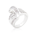 Avera Jewelry Channel Set Overlap Ring in Sterling Silver by Avera Group