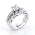 Avera Filigree Engagement Set in Sterling Silver by Avera Group