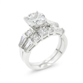 Avera Engagement Set with Large Center Stone in Sterling Silver by Avera Group
