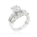 Avera Engagement Set with Large Center Stone in Sterling Silver by Avera Group