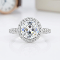 Avera Halo Style Faceted Engagement Ring in Sterling Silver by Avera Group