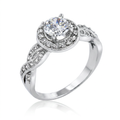 Avera Round Cut Halo Engagement Ring in Sterling Silver by Avera Group