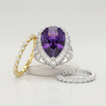 Avera Cubic Zirconia and Cocktail Ring in Purple by Avera Group