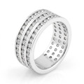 Avera Triple Row Crystal Eternity Band in Silver Tone by Avera Group