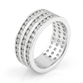 Avera Triple Row Crystal Eternity Band in Silver Tone by Avera Group