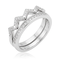 Avera Zig Zag Wedding Set With Silver Tone Finish by Avera Group