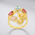 Avera Multi-Color Cocktail Ring Statement Jewelry by Avera Group