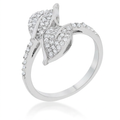 Avera Liana 0.1ct Cubic Zirconia Leaf Wrap Ring in Silver by Avera Group